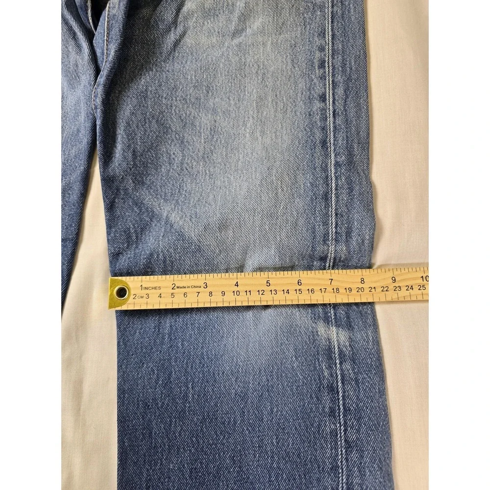 Levis 501 Jeans Mens 34x33 Blue WaterLess Regular Straight Button Fly Distressed